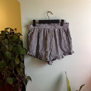 Lulu's High Waist Gingham Shorts - Black and White